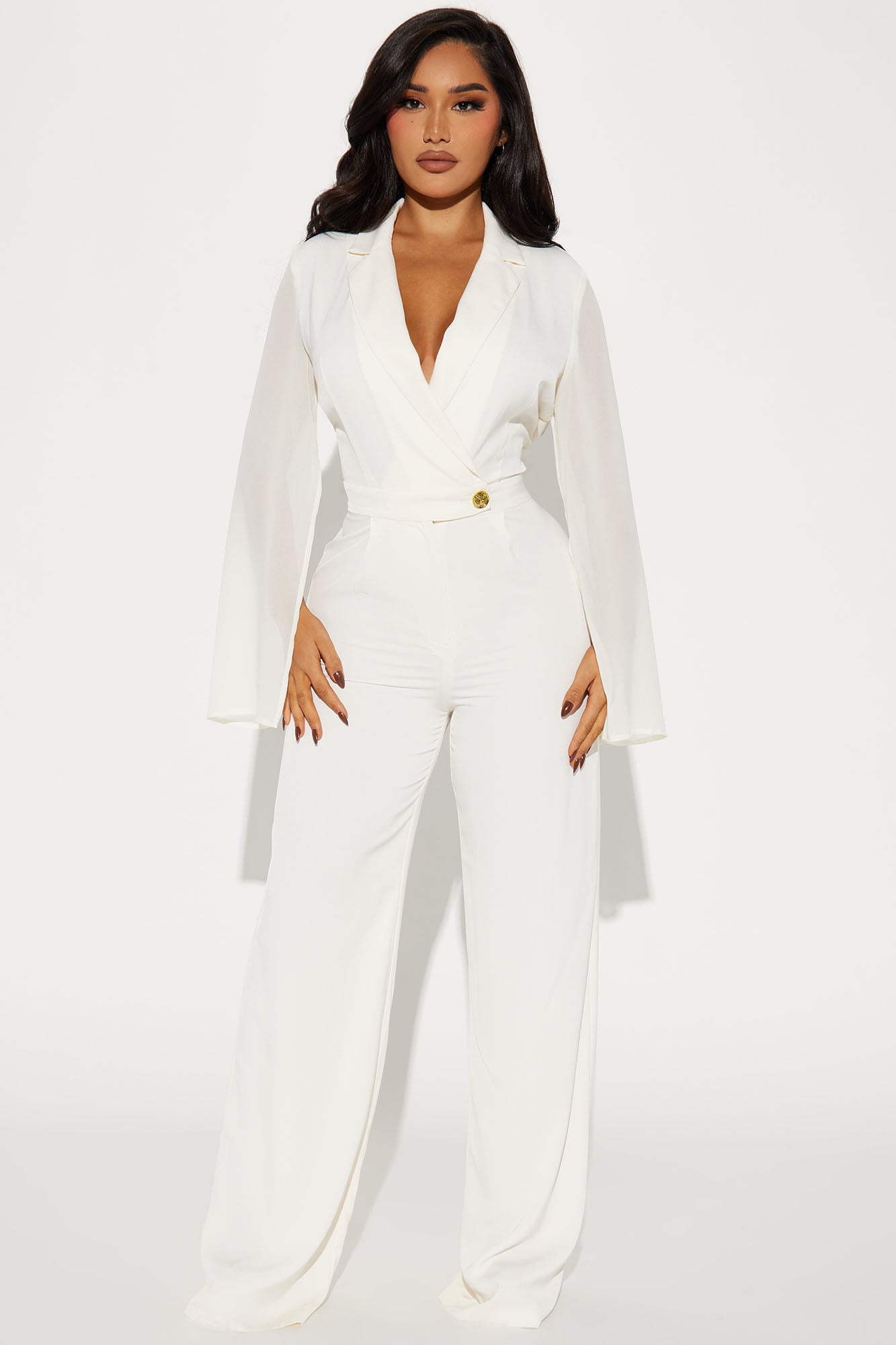 Fashion nova ivory jumpsuit online