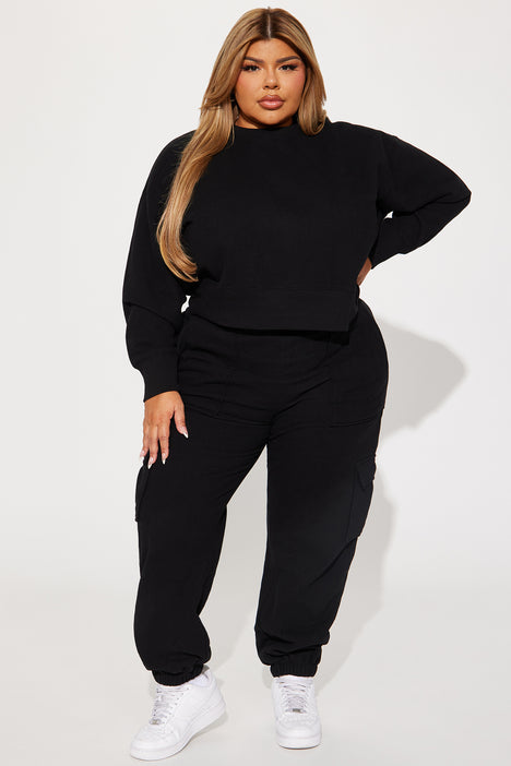 Plus size black hotsell sweatsuit