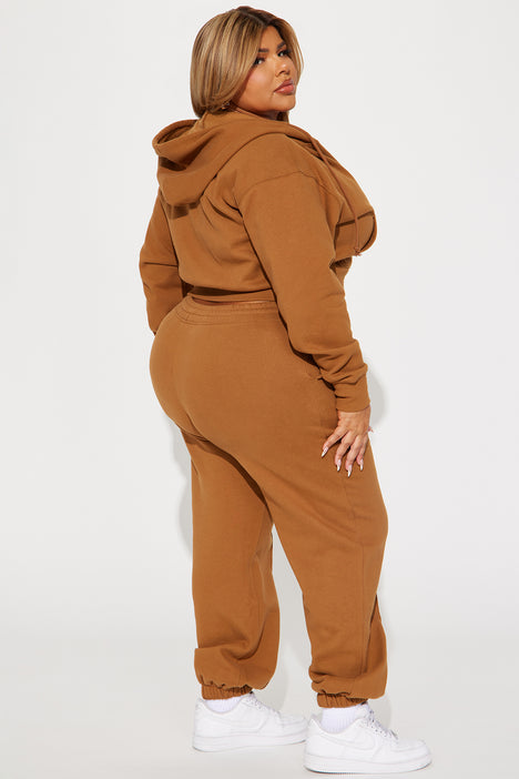 Stayin In Sweatsuit Cognac Fashion Nova Matching Sets