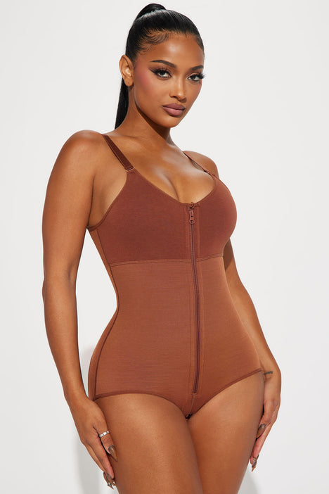 Snatched Tight Sculpting Shapewear Bodysuit - Chocolate