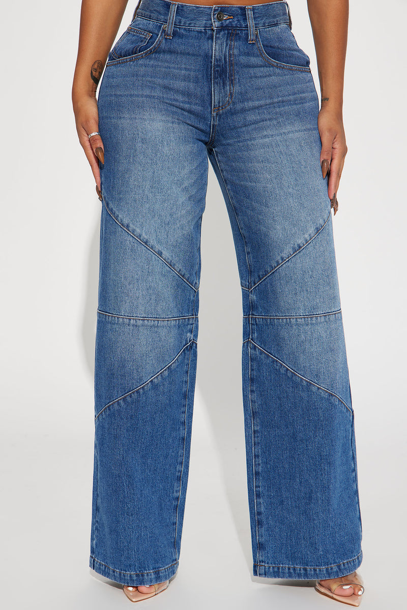 Isabella Drop Waist Tinted Baggy Jeans - Medium Wash | Fashion Nova ...