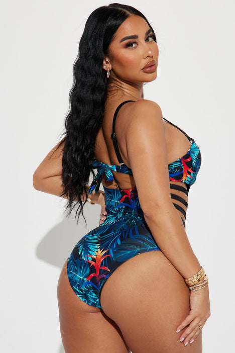 Bali Dreams Cutout One Piece Swimsuit Black combo Fashion Nova