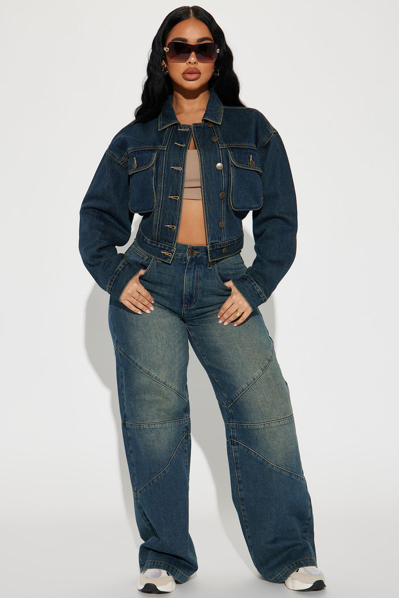 Karlie Cargo Denim Jacket - Dark Wash | Fashion Nova, Denim Jackets ...