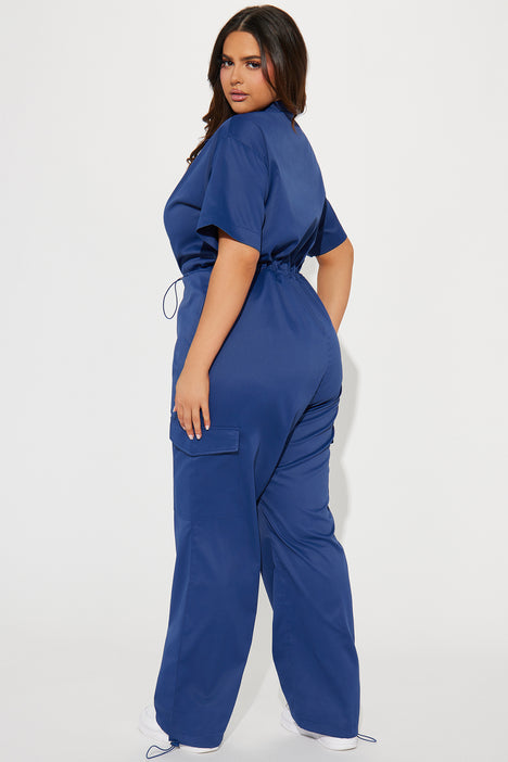 Buy RARE Blue Colour Blocked 3/4Th Sleeves Polyester Women's Full Length  Jumpsuit | Shoppers Stop
