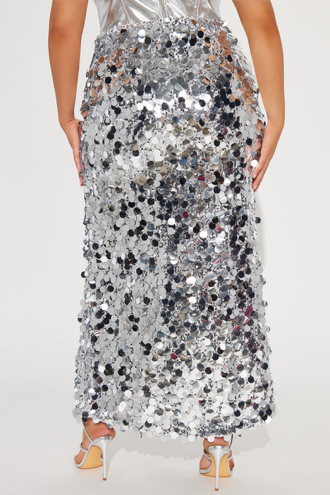 Pretty sequin maxi skirt online