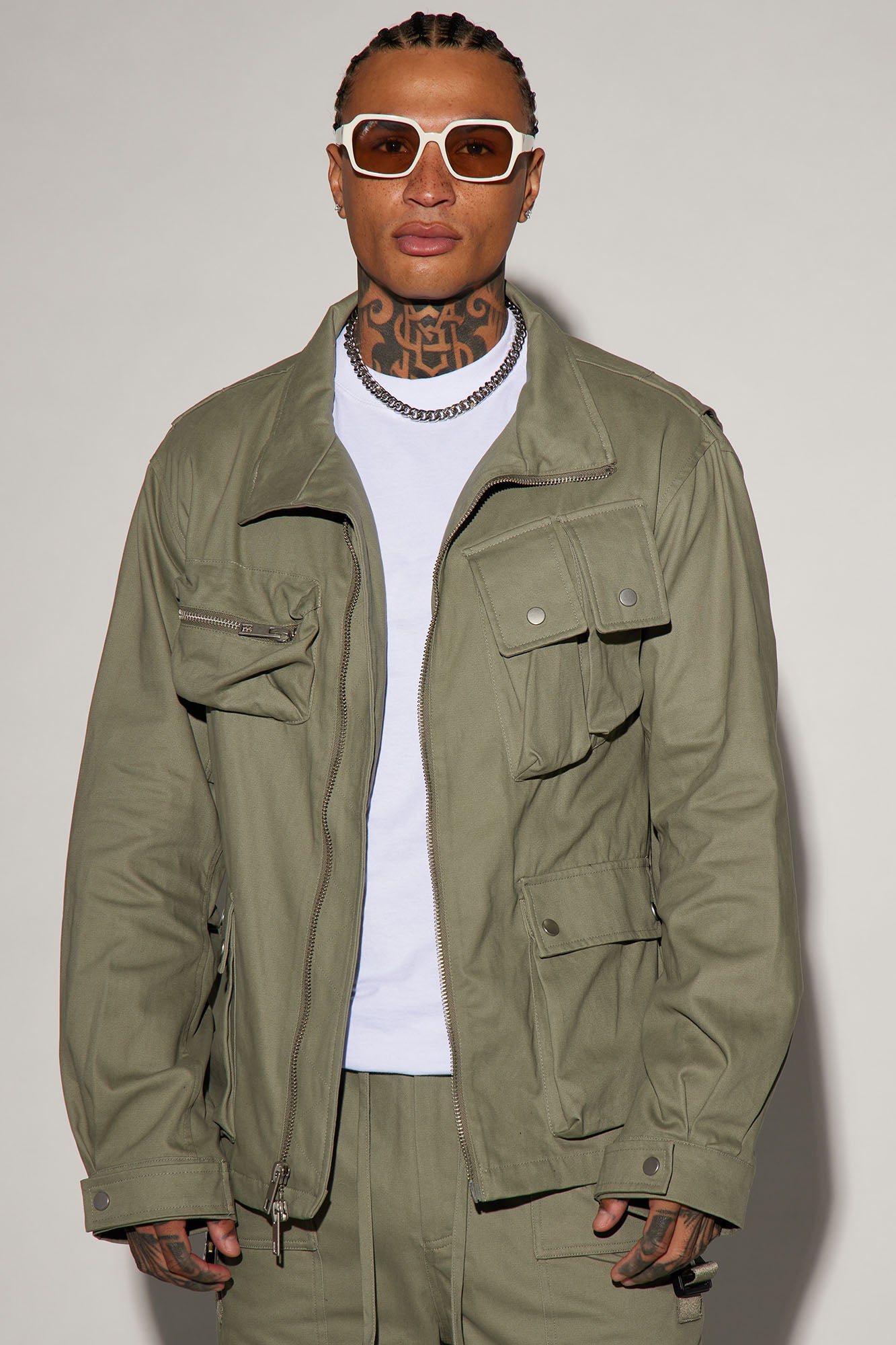 Green utility jacket men shop