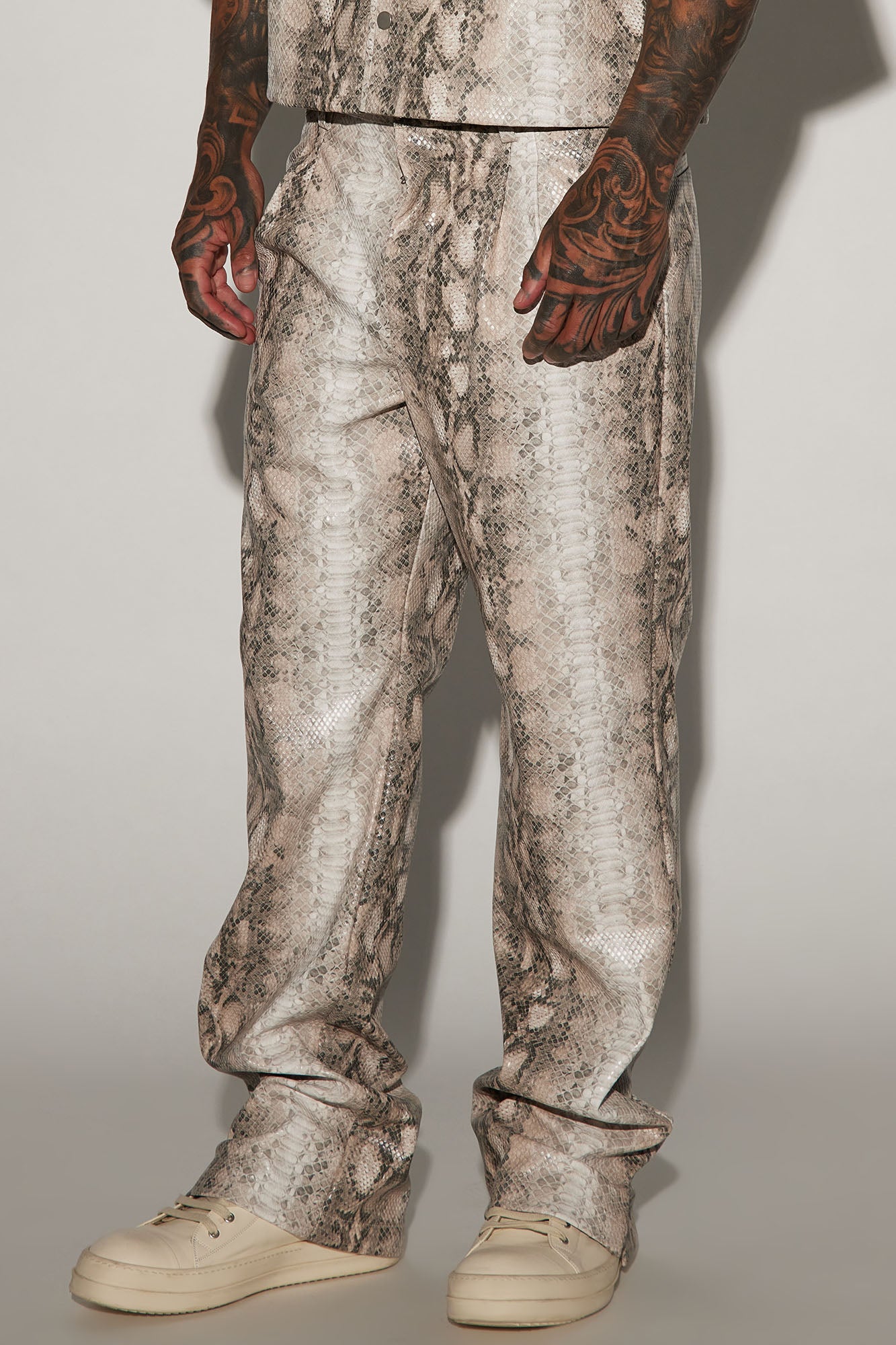 Python top leather pants