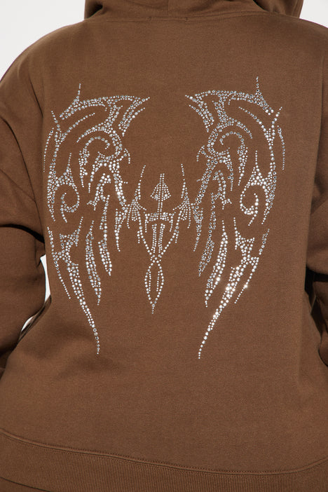 Angel wing hoodies with rhinestones store