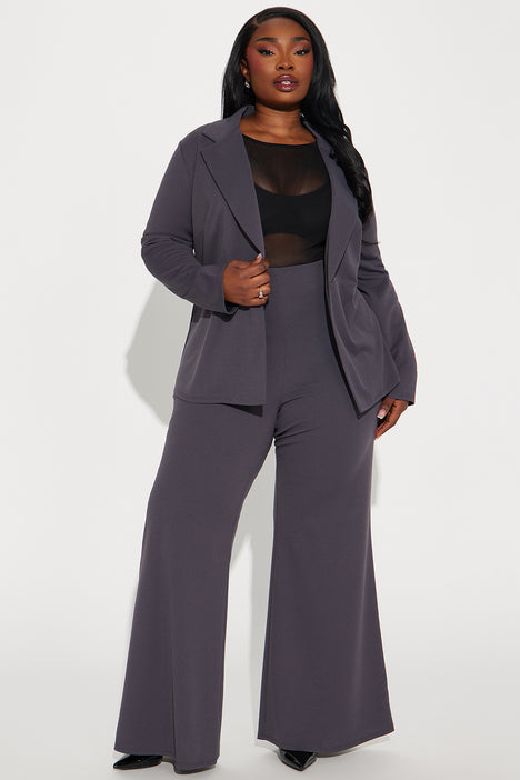 Business Debut Blazer Pant Set - Charcoal, Fashion Nova, Matching Sets
