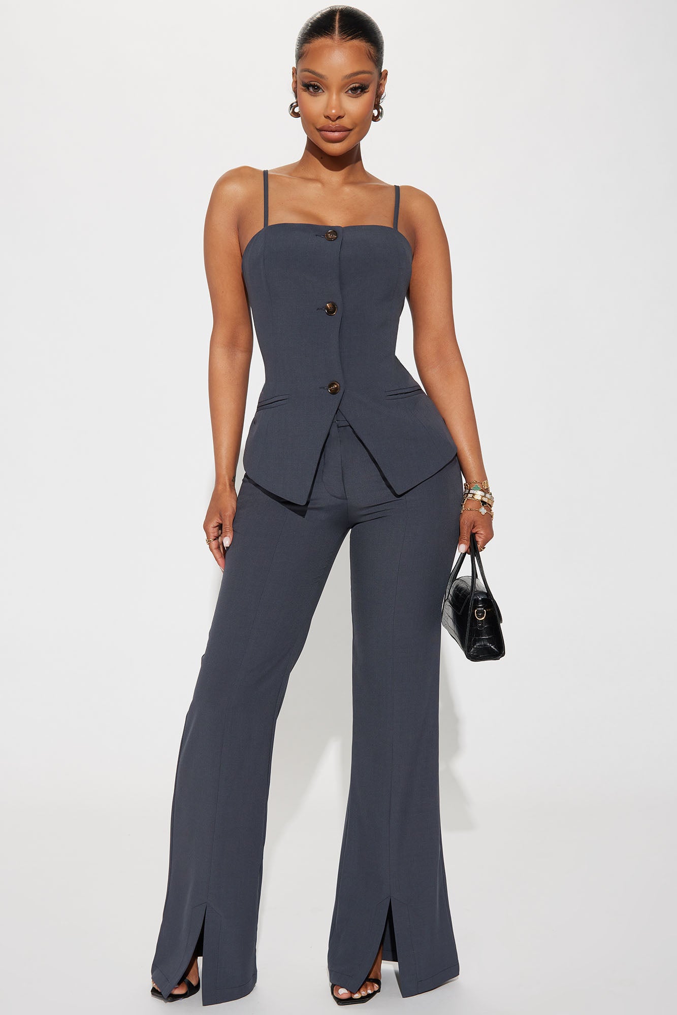 Grey vest cheap and pants