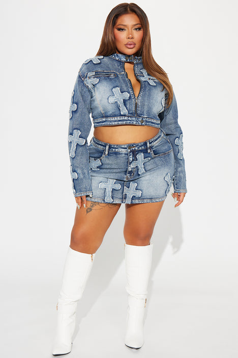 Cross Your Mind Denim Jacket Medium Wash Fashion Nova Jackets