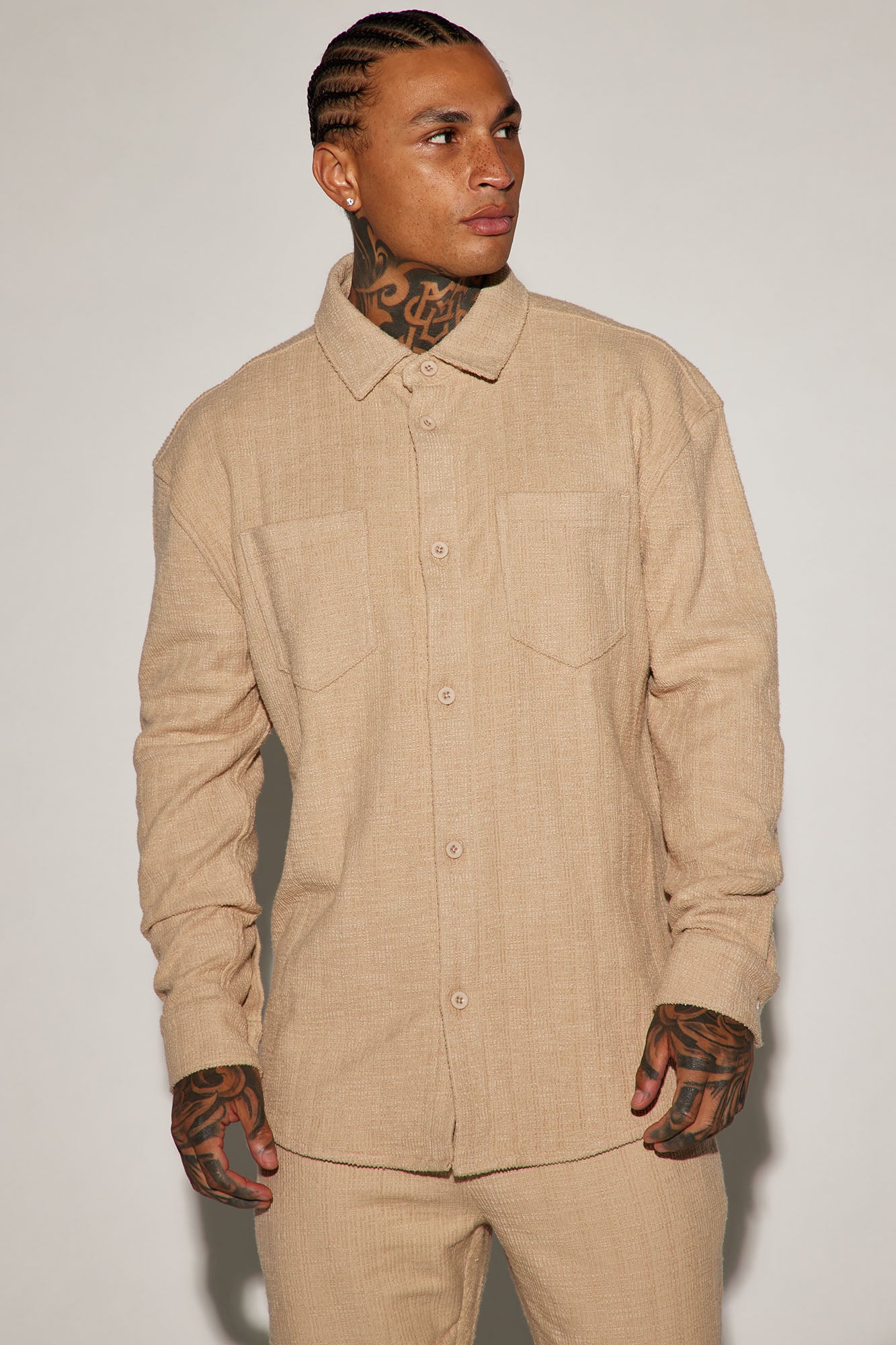 Tan button cheap up jacket