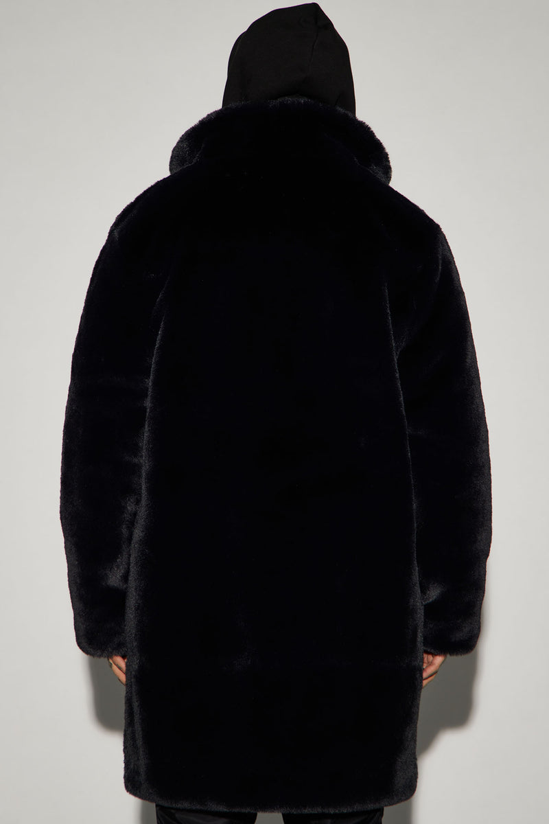Caputo Faux Mink Fur Long Coat - Black | Fashion Nova, Mens Jackets ...