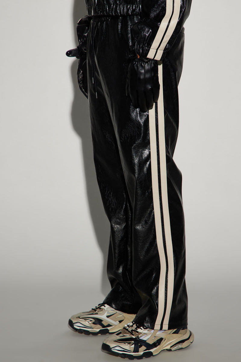 Baker Faux Leather Track Pants - Black/combo | Fashion Nova, Mens Pants ...