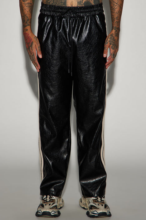 Faux leather tracksuit bottoms cheap