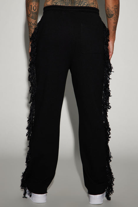 Fringe sweatpants sale