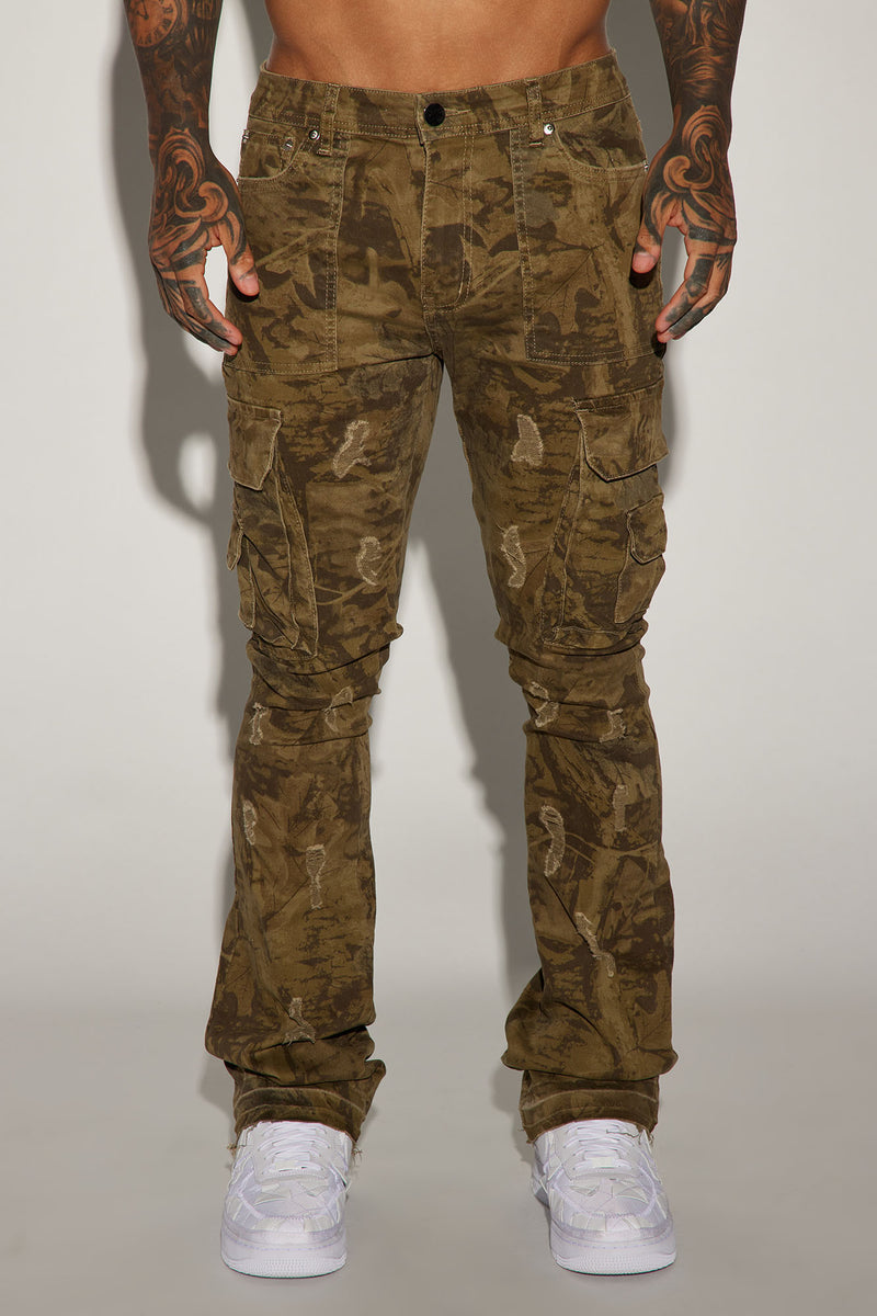 On The Hunt Cargo Stacked Skinny Flare Pants - Camouflage | Fashion ...