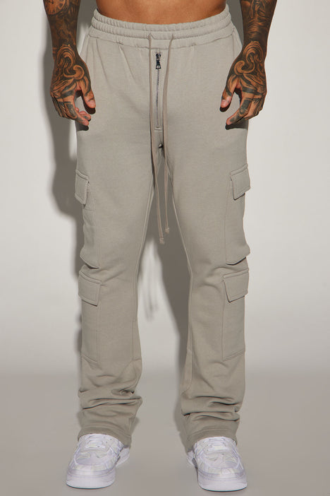 Cargo sweatpants with zipper fly hot sale