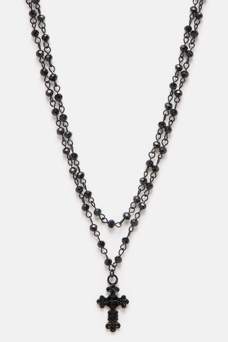 Heavenly Divine Layered Necklace Black Fashion Nova, Jewelry