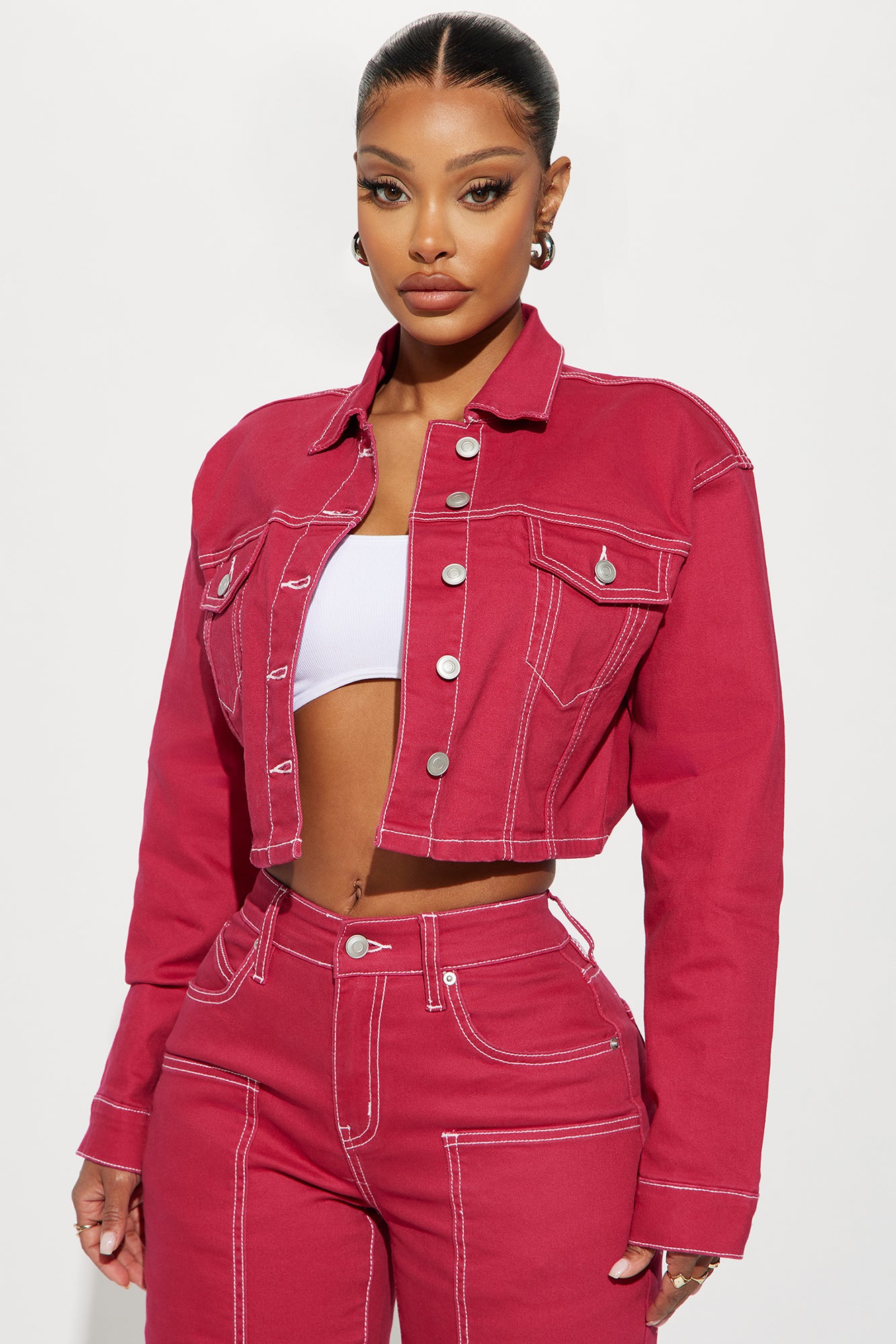 Cropped trucker sale