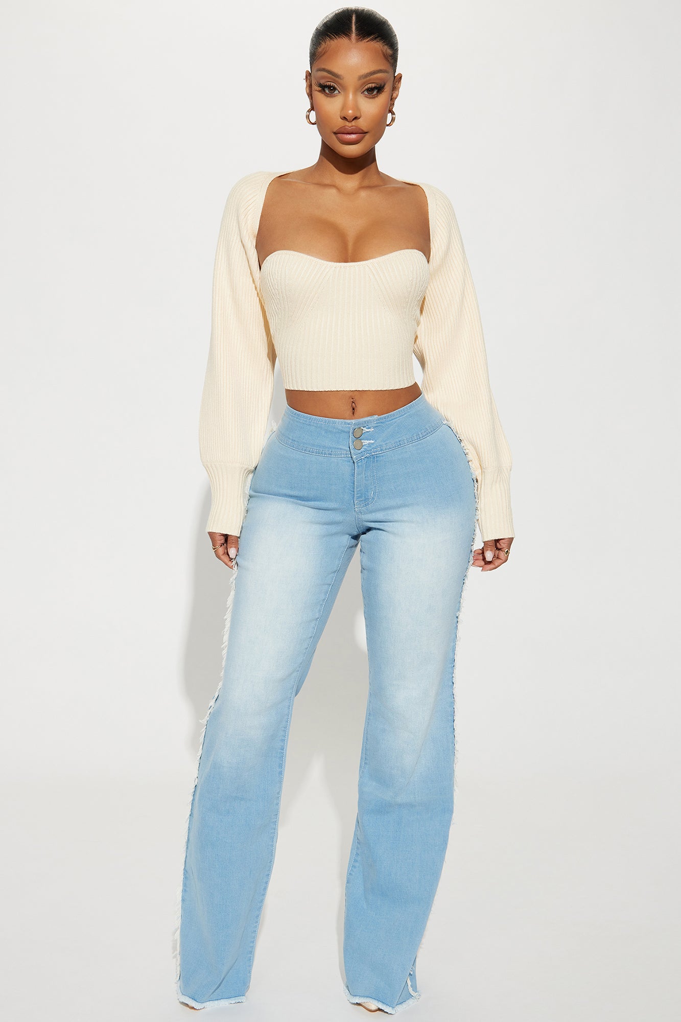 Missed Your Chance Stretch Flare Jeans - Light Wash, Fashion Nova, Jeans