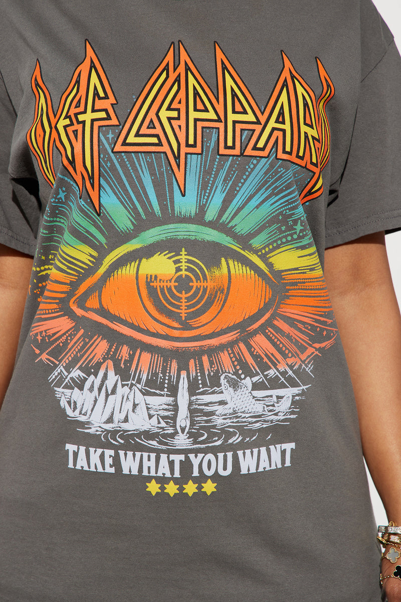 Take what you want def leppard tee charcoal fashion nova screens