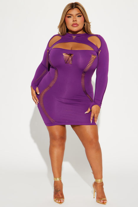 Layla Fit And Flare Mini Dress - Purple, Fashion Nova, Dresses