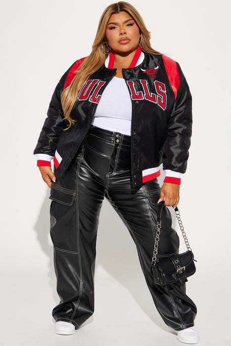 Chicago Bulls Varsity Bomber Jacket Black Fashion Nova