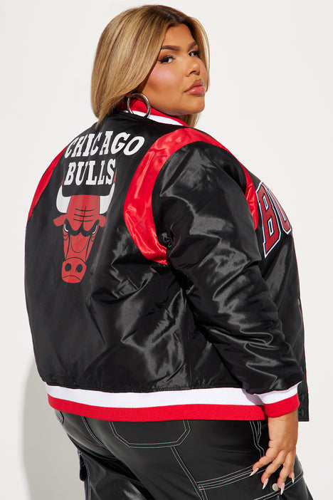 Chicago Bulls Varsity Bomber Jacket Black Fashion Nova