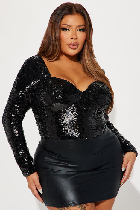 Plus size sequin bodysuit 2025