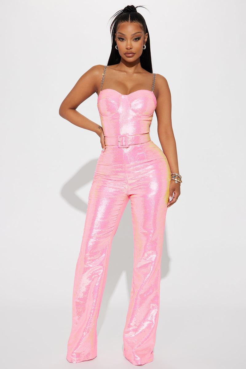 Special Feeling Sequin Jumpsuit - Pink | Fashion Nova, Jumpsuits ...