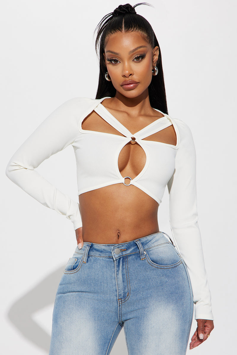 On My Love Cut Out Top Ivory Fashion Nova, Knit Tops Fashion Nova