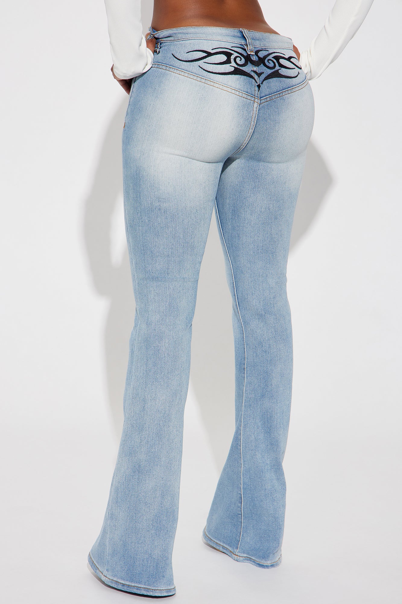Tatted Y2K Bootcut Jeans - Light Blue | Fashion Nova, Jeans | Fashion Nova