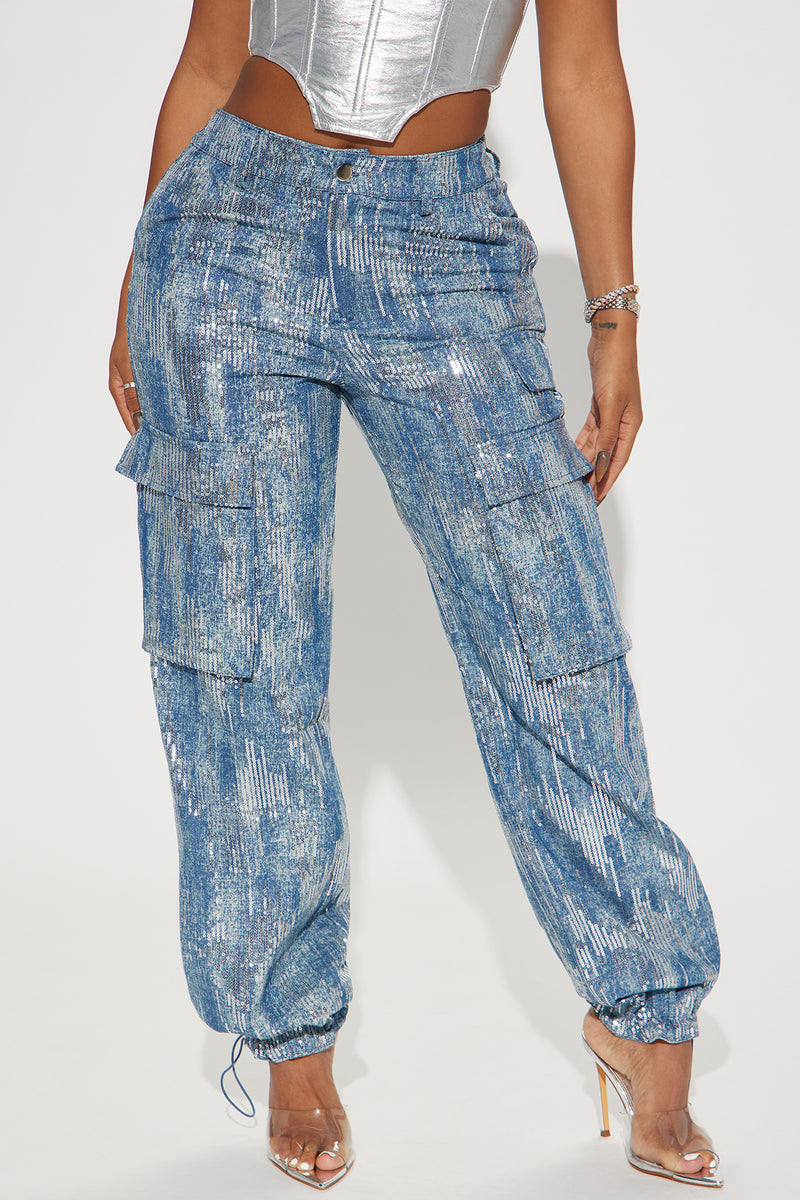 Celeste Sequin Cargo Pants