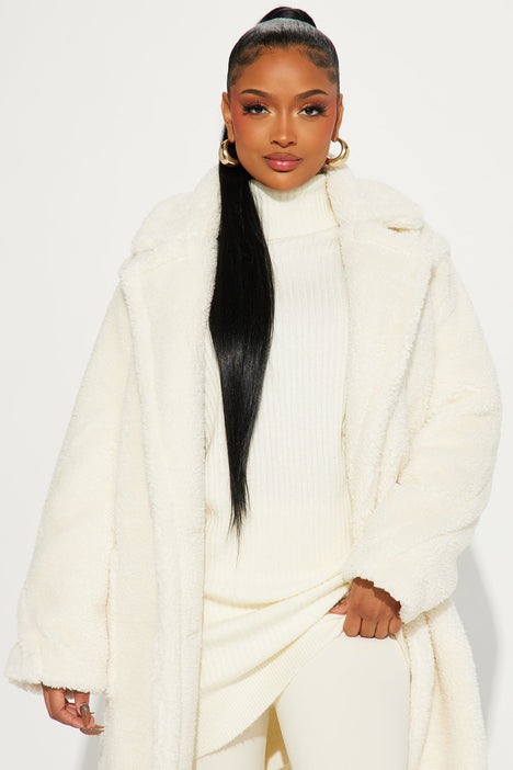 Long white sale sherpa coat