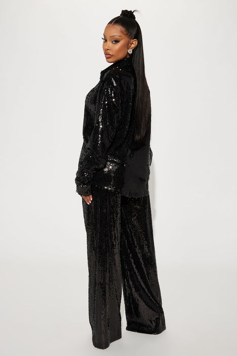 Black sequin 2025 pant suit