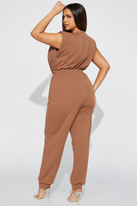 Tan jumpsuit clearance fashion nova