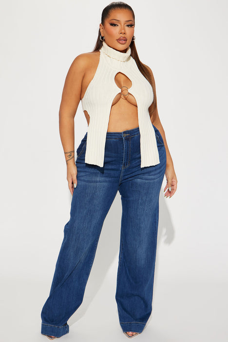 Plus size trouser jeans dark wash clearance