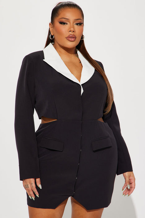 Black blazer dress size 18 sales