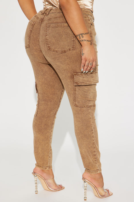 Shape Up Sculpting Stretch Skinny Jeans - Brown