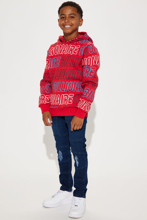 Mini Billionaire Club Fleece Hoodie Red Fashion Nova Kids