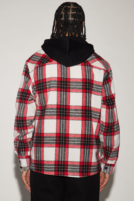 Red hooded flannel online