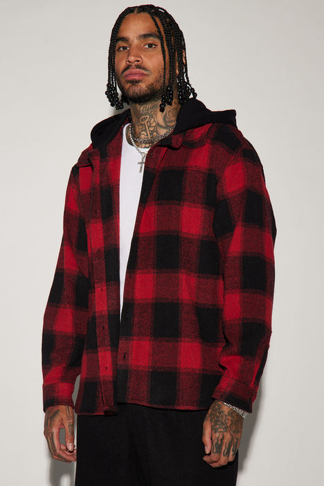 Red and black hooded flannel new arrivals
