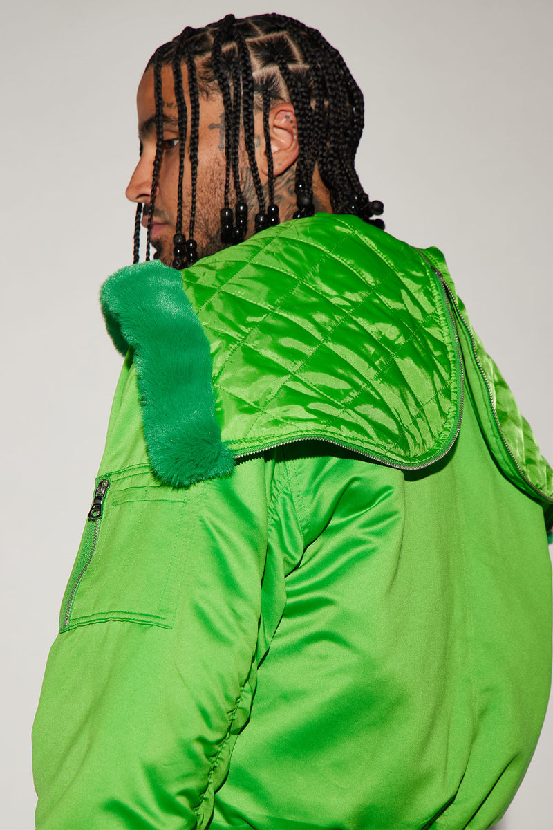 Overdrive Hooded Bomber Jacket - Green | Fashion Nova, Mens Jackets ...