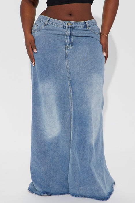 Denim maxi deals skirt size 24