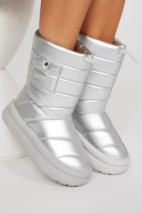 Snow Ready Boots Silver Fashion Nova Shoes Fashion Nova