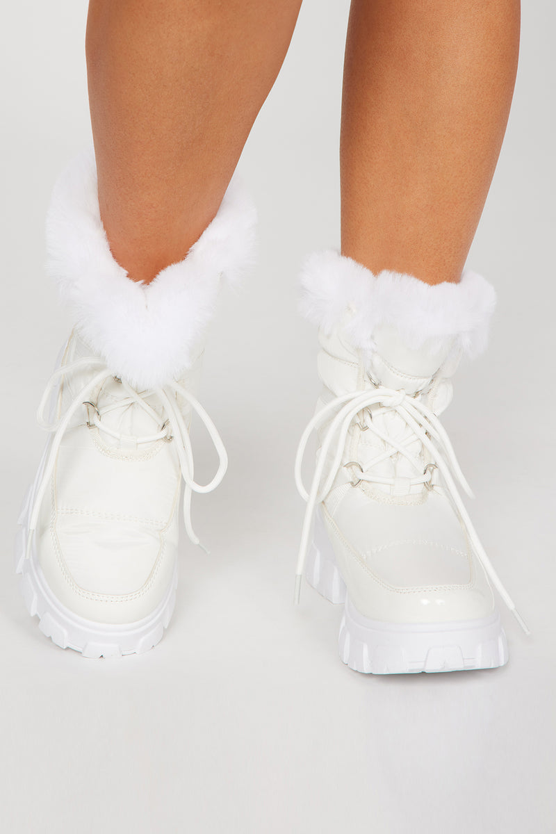 Play In The Snow Booties - White | Fashion Nova, Shoes | Fashion Nova