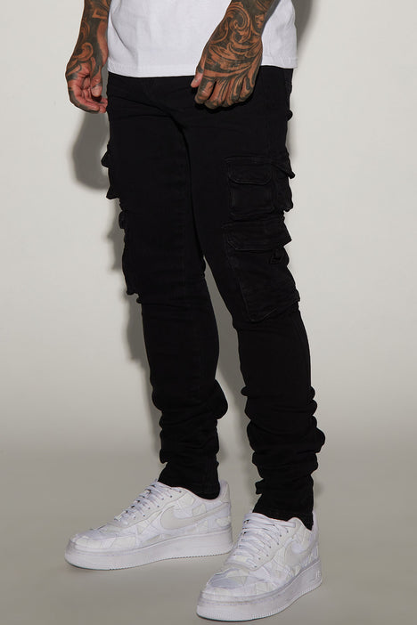 Black skinny shop cargo jeans
