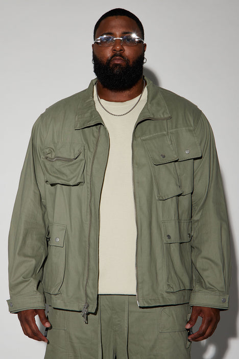 Troubled Paradise Utility Jacket Olive Fashion Nova Mens
