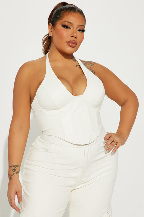 After Party Faux Leather Pant Set White Fashion Nova Matching